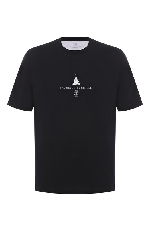 Хлопковая футболка Brunello Cucinelli M0B138476P Синий M0B138476P