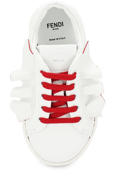 Кожаные кеды с оборками на толстой подошве FENDI, арт. JFR193/A1T0/24-27, фото 4