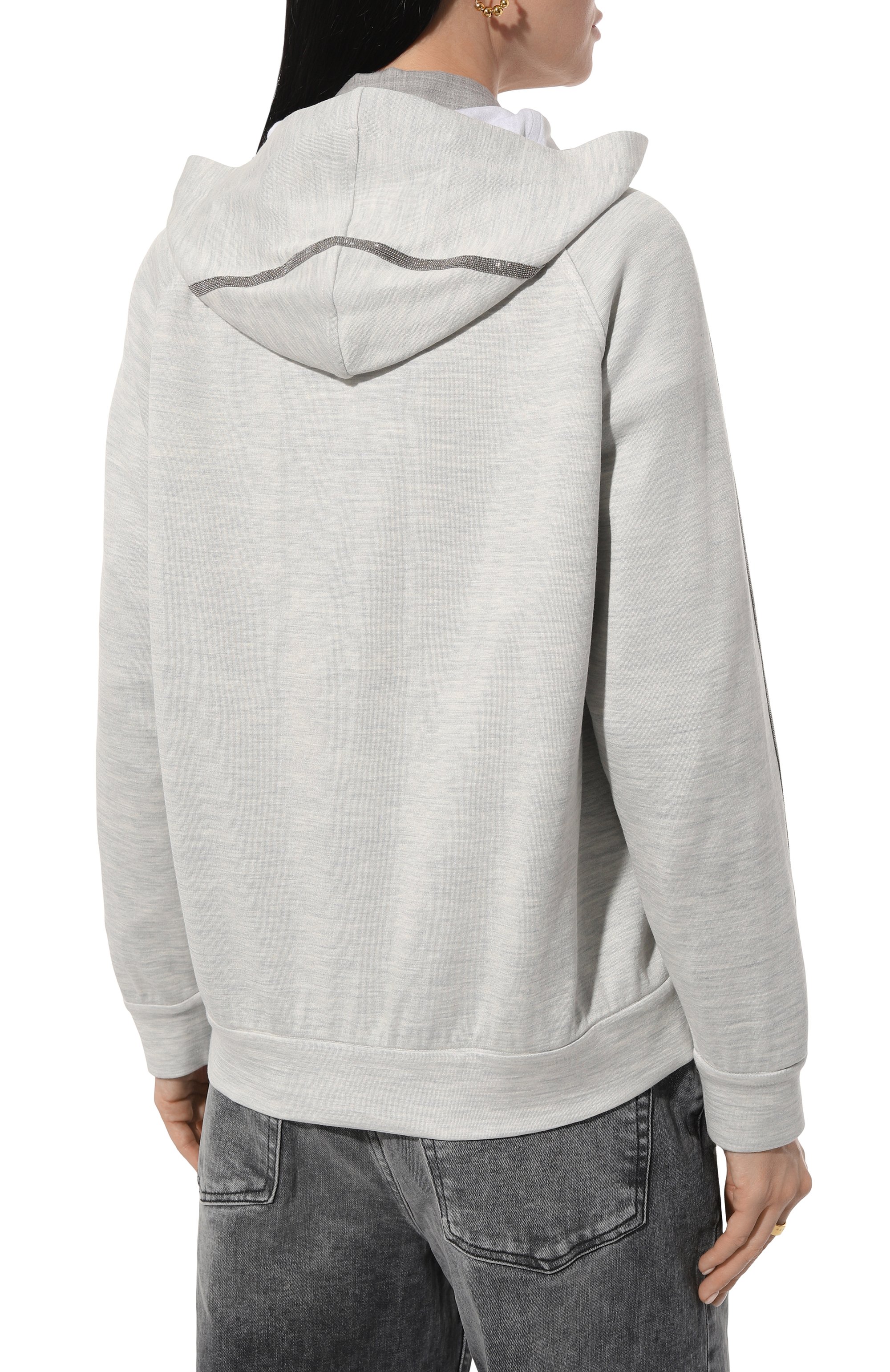 Толстовка из хлопка и шелка BRUNELLO CUCINELLI, арт. MD828B1342, фото 4