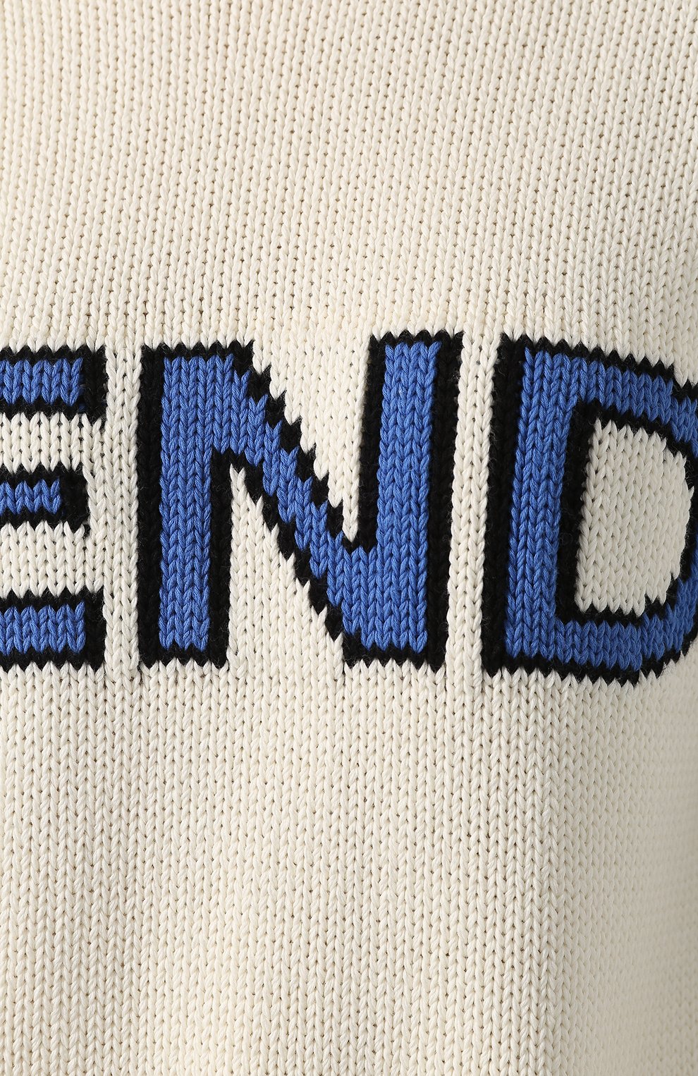 Хлопковый пуловер FENDI белого цвета по цене 48900 руб., арт. FAE137 A6JF, фото 5 Хлопковый пуловер FENDI, арт. FAE137 A6JF, фото 5