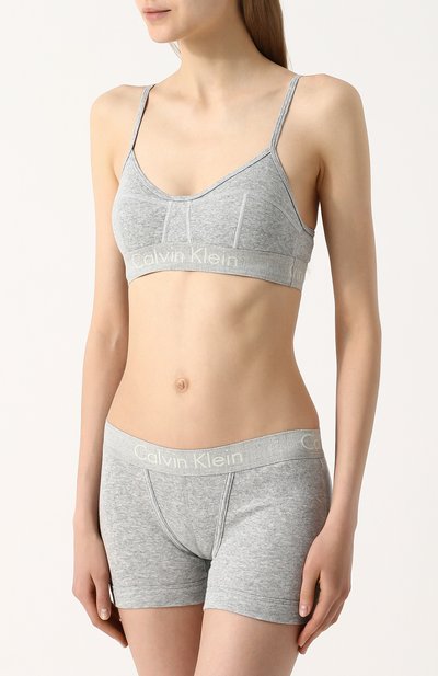 Хлопковый бюстгальтер с логотипом бренда CALVIN KLEIN, арт. QF4579E, фото 2