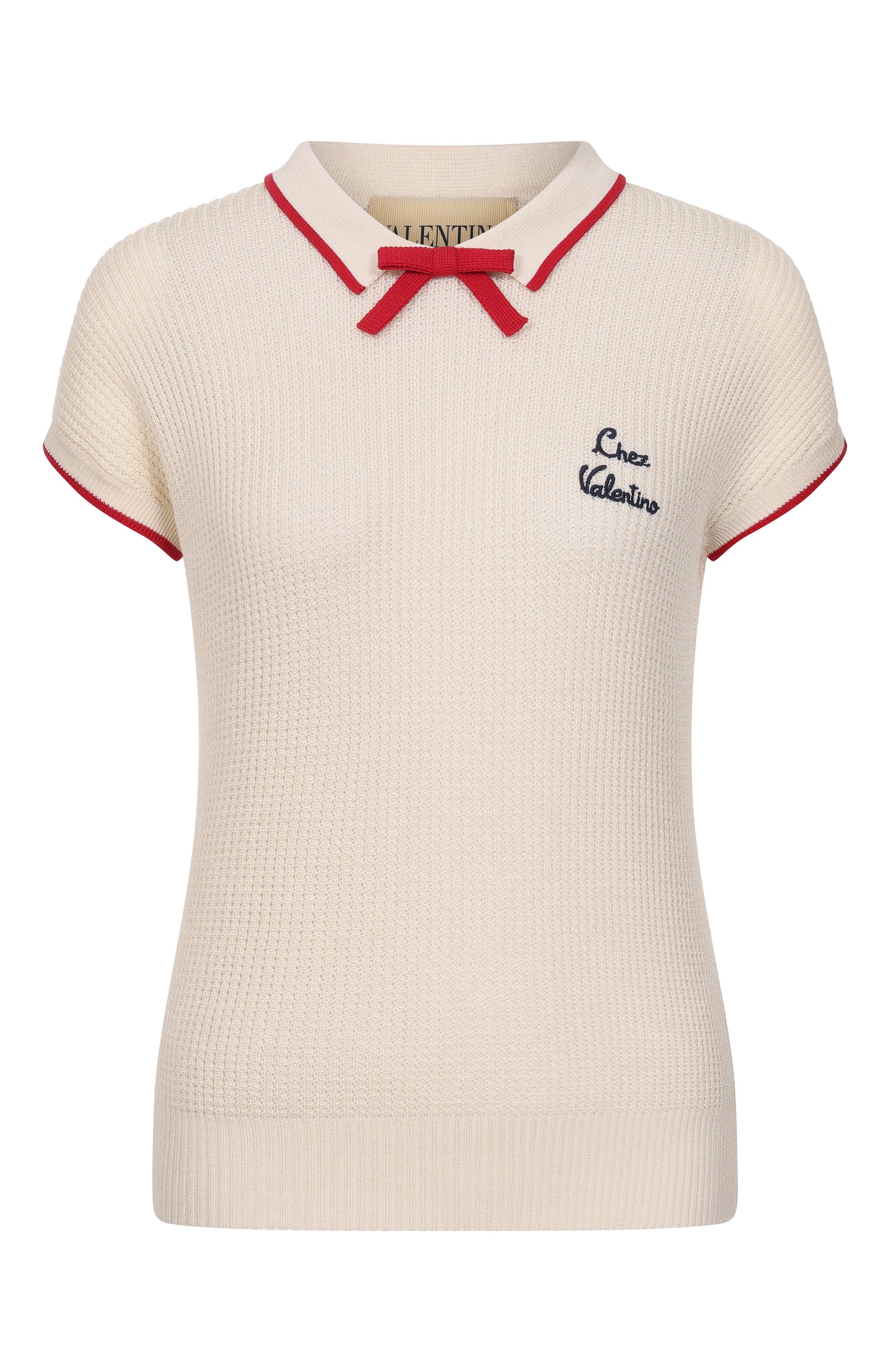 Пуловер из хлопка и вискозы VALENTINO кремового цвета по цене 171500 руб., арт. 8B3KC66T/9JV, фото 1 Пуловер из хлопка и вискозы VALENTINO, арт. 8B3KC66T/9JV, фото 1