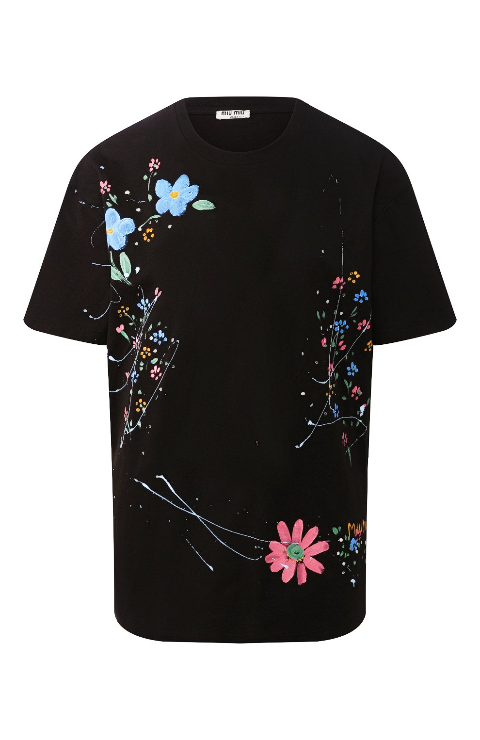 Хлопковая футболка MIU MIU, арт. MJN213-1WVN-F0002, фото 1