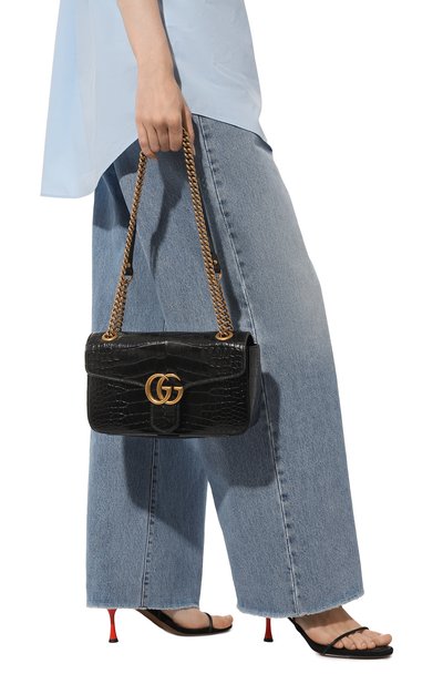 Сумка gg marmont small из кожи аллигатора GUCCI, арт. 443497 EV40E, фото 2