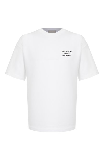 Мужская хлопковая футболка DROLE DE MONSIEUR белого цвета, арт. PERM-TS203-C0002-0PW | Фото 1 (Длина (для топов): Стандартные; Драгоценные камни: Проставлено; Рукава: Короткие; Материал внешний: Хлопок; Материал сплава: Проставлено)