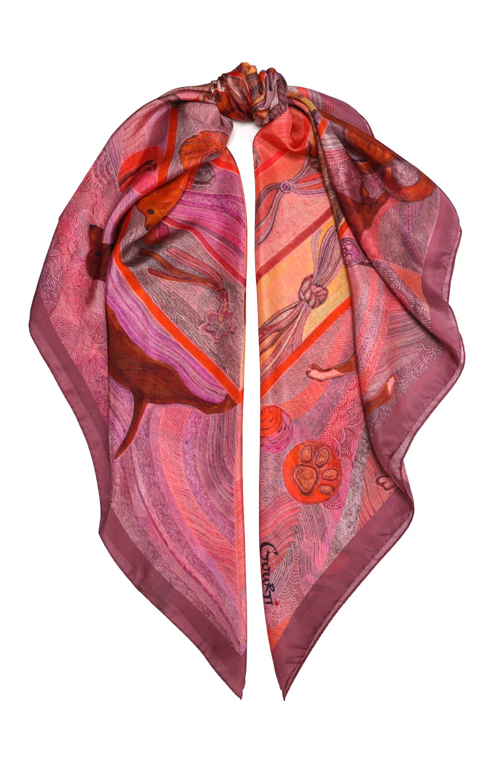 Шелковый платок собаки GOURJI, арт. T24DOG7R, фото 1