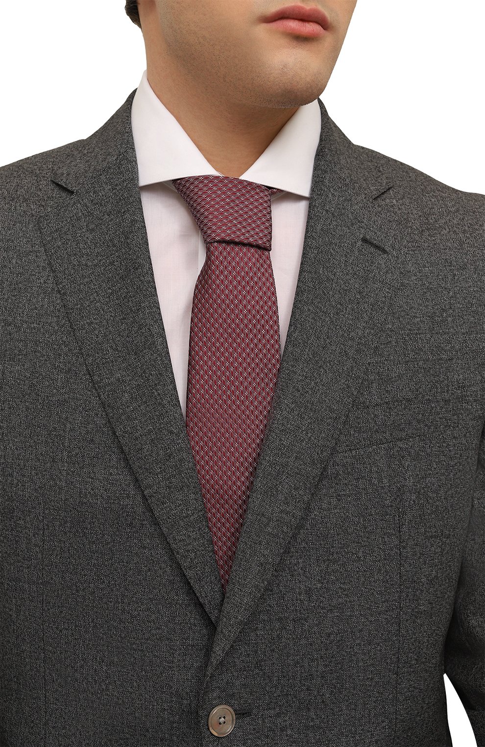 Шелковый галстук CORNELIANI бордового цвета по цене 23400 руб., арт. 93U302-9320308, фото 2 Шелковый галстук CORNELIANI, арт. 93U302-9320308, фото 2