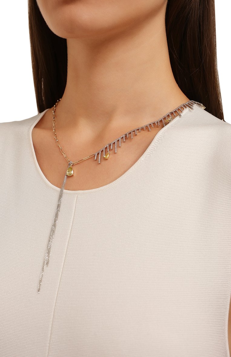 Женское колье mystery mist CAVIAR JEWELLERY желтого цвета, арт. MM009 | Фото 2 (Материал: Металл; Региональные ограничения белый список (Axapta Mercury): Не проставлено; Нос: Не проставлено)