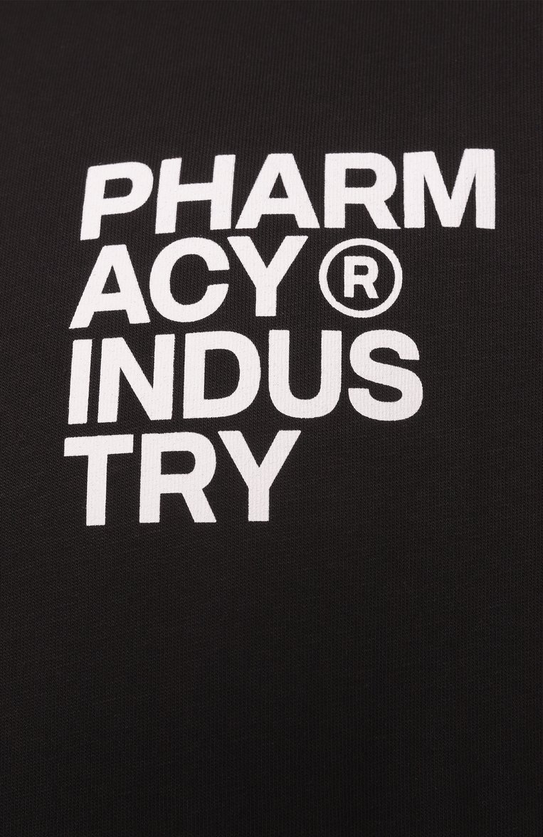 Мужская хлопковая футболка PHARMACY INDUSTRY черного цвета, арт. PHABM00206 | Фото 6 (Материал внешний: Хлопок; Рукава: Короткие; Длина (для топов): Стандартные; Принт: С принтом; Стили: Гранж; Кросс-КТ: Джерси; Мужское Кросс-КТ: Футболка-одежда; Автоматизация состава: Проставлено; Автоматизация ТО: Проставлено)