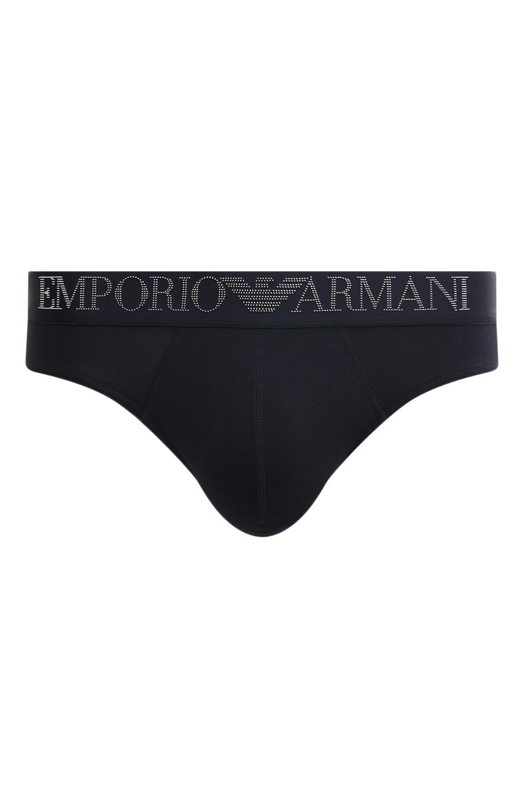 Мужские хлопковые брифы EMPORIO ARMANI темно-синего цвета, арт. 110814/3F755 | Фото 1 (Кросс-КТ: бельё; Материал сплава: Проставлено; Нос: Не проставлено; Материал внешний: Хлопок; Мужское Кросс-КТ: Трусы)