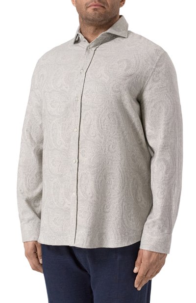 Хлопковая рубашка BRUNELLO CUCINELLI, арт. MY6200627, фото 3