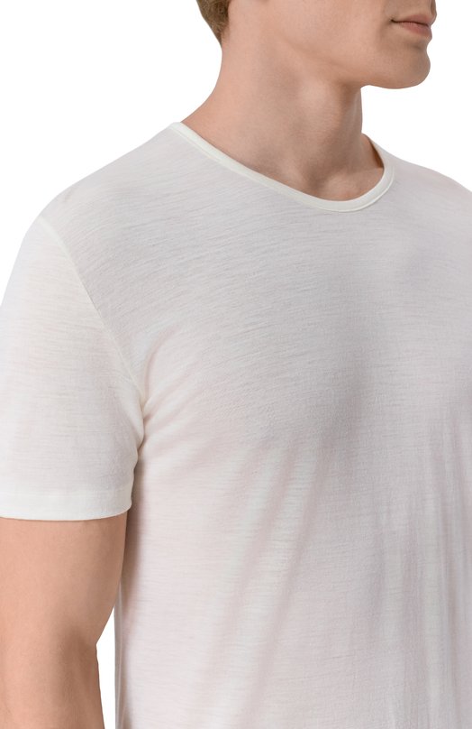 Футболка из шерсти и шелка Zimmerli 710-1450 Кремовый  710-1450 Фото 5