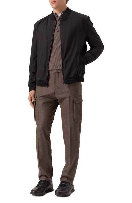 Кожаные кроссовки Kiton USSA114N0012608 Чёрный  USSA114N0012608 Фото 2