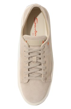 Женские замшевые кеды SANTONI бежевого цвета, арт. WBCD60994BARTTW2 | Фото 6 (Подошва: Платформа; Материал внутренний: Натуральная кожа; Материал сплава: Проставлено; Драгоценные камни: Проставлено; Материал внешний: Замша, Натуральная кожа; Стили: Кэжуэл; Материал утеплителя: Без утеплителя; Кросс-КТ: Низкие)