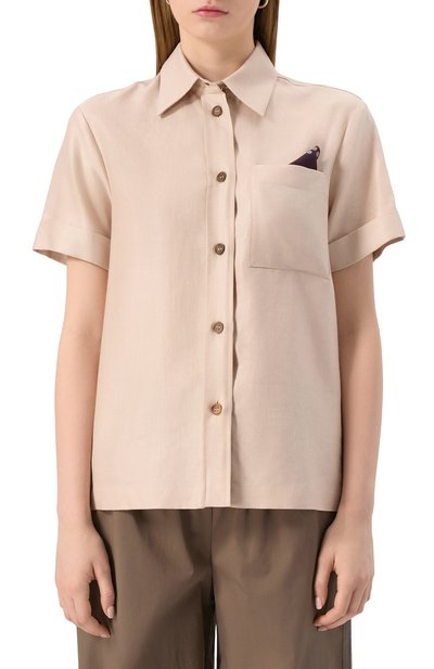 Рубашка изо льна и шелка LORENA ANTONIAZZI, арт. E2531CA18B/4903, фото 3