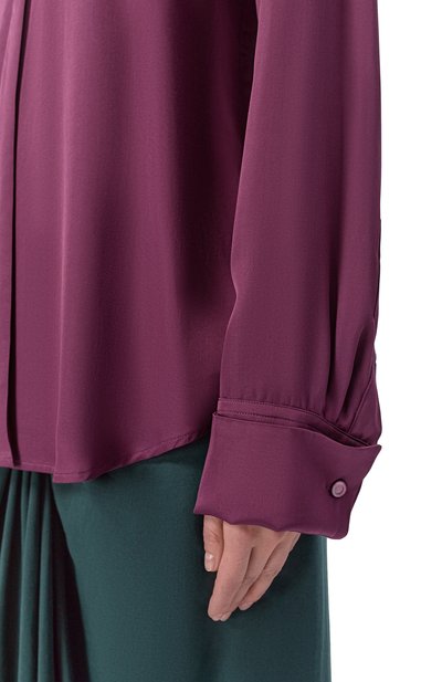 Атласная рубашка DRIES VAN NOTEN фиолетового цвета по цене 86500 руб., арт. 010783/3177, фото 5 Атласная рубашка DRIES VAN NOTEN, арт. 010783/3177, фото 5