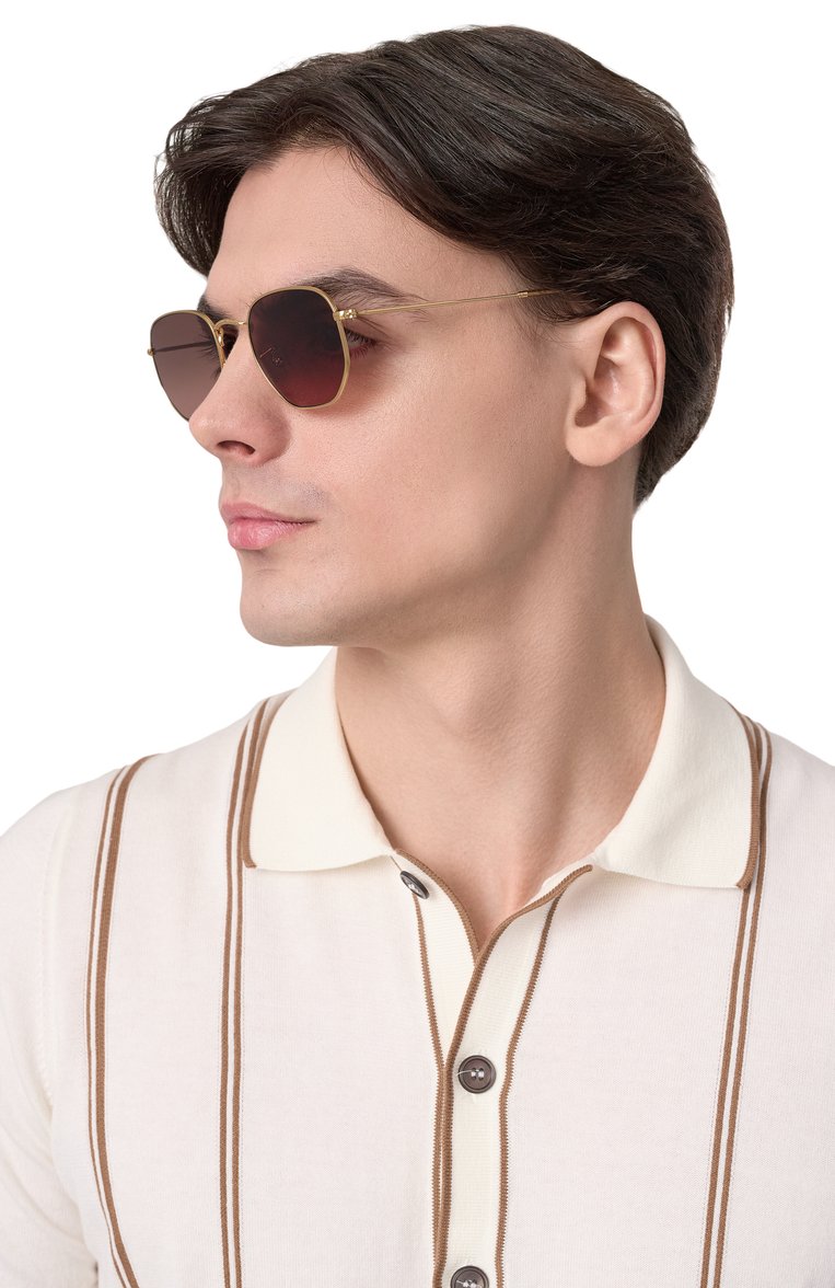 Женские солнцезащитные очки RAY-BAN коричневого цвета, арт. 3548N-912443 | Фото 2 (Тип очков: С/з; Материал: Металл; Кросс-КТ: С/з-унисекс; Очки форма: Квадратные; Оптика Гендер: оптика-унисекс)