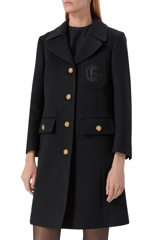 Шерстяное пальто Gucci 657054/ZAG3M Чёрный  657054/ZAG3M Фото 3