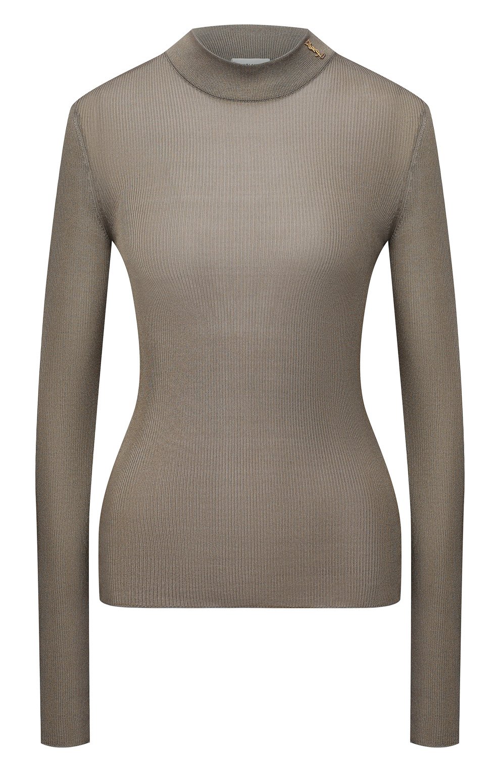 Шелковая водолазка SAINT LAURENT серого цвета по цене 112500 руб., арт. 654478/Y75AI, фото 1 Шелковая водолазка SAINT LAURENT, арт. 654478/Y75AI, фото 1