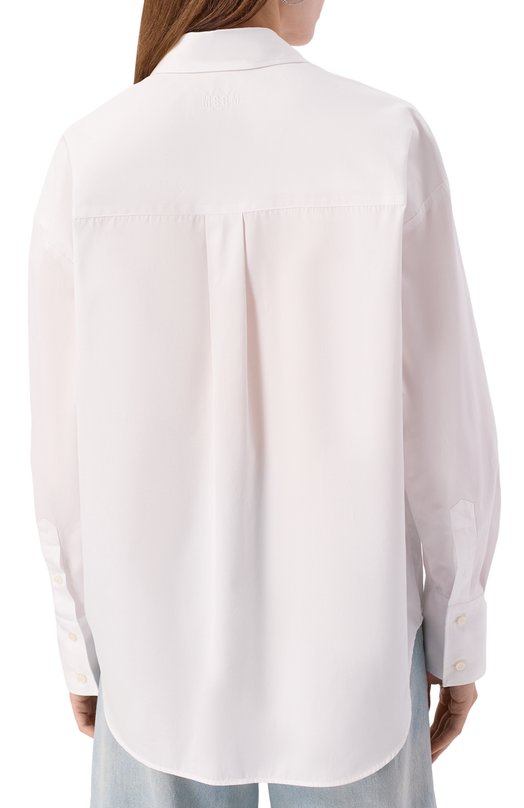 Хлопковая рубашка MSGM 3941MDE18X/257602 Белый  3941MDE18X/257602 Фото 4