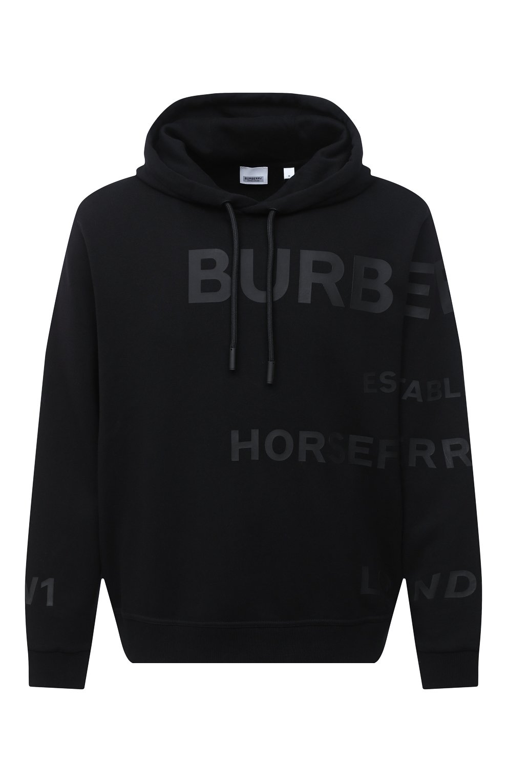 Хлопковое худи BURBERRY черного цвета по цене 87750 руб., арт. 8028539, фото 1 Хлопковое худи BURBERRY, арт. 8028539, фото 1