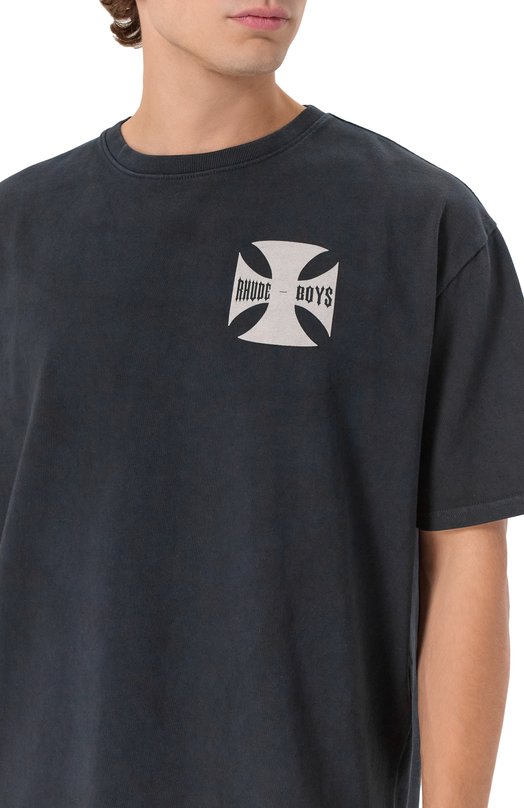 Хлопковая футболка Rhude RHPF25TT07012 Чёрный  RHPF25TT07012 Фото 5