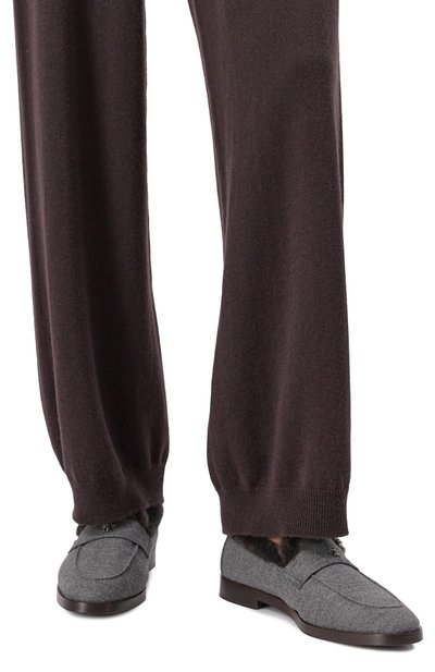 Текстильные лоферы BOUGEOTTE серого цвета по цене 121000 руб., арт. LFS-TESCAS/SHEAINP-GR, фото 3 Текстильные лоферы BOUGEOTTE, арт. LFS-TESCAS/SHEAINP-GR, фото 3