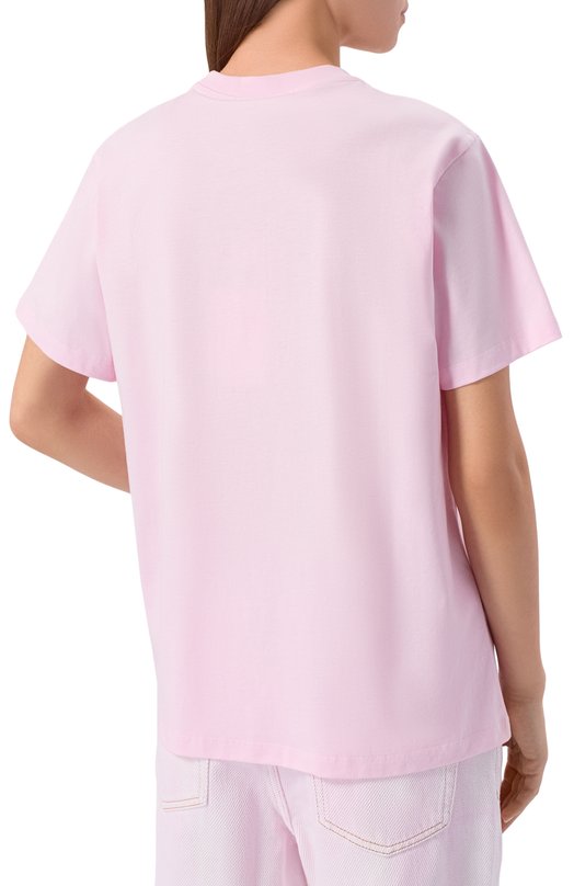 Хлопковая футболка Ganni A1050062 Розовый  A1050062 Фото 4