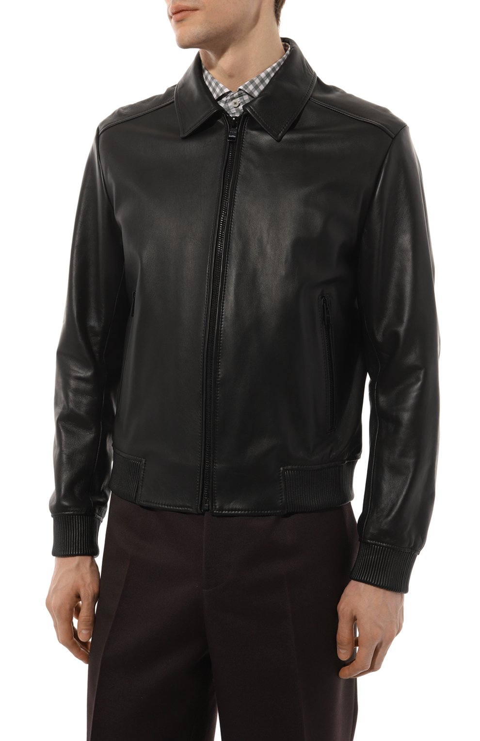 Кожаная куртка BOSS черного цвета по цене 48200 руб., арт. 50482204, фото 3 Кожаная куртка BOSS, арт. 50482204, фото 3