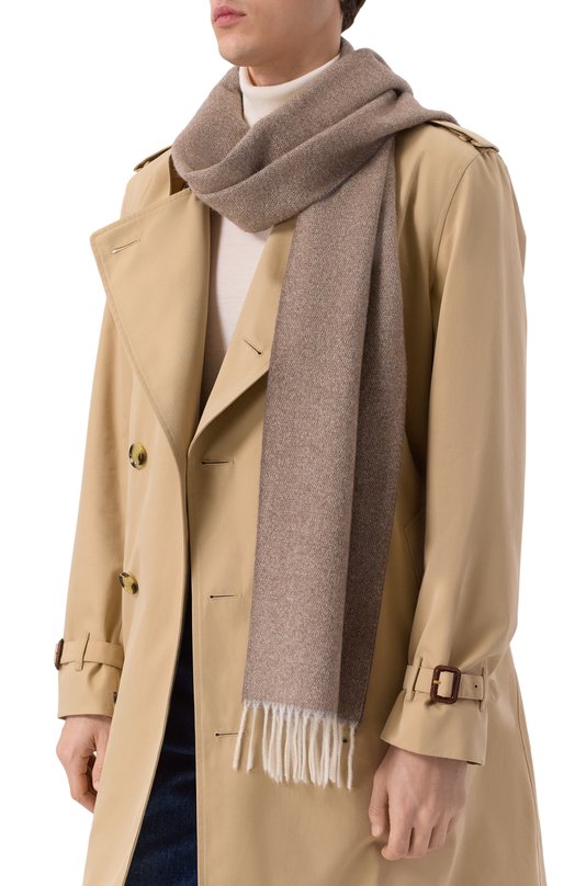 Кашемировый шарф Andrea Campagna 632011 Бежевый  632011 Фото 2
