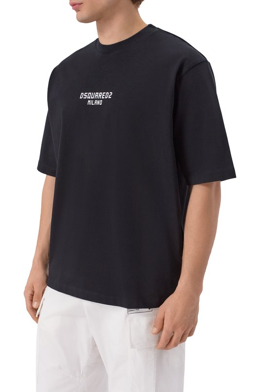 Хлопковая футболка Dsquared2 S74GD1521/D20106 Чёрный  S74GD1521/D20106 Фото 3