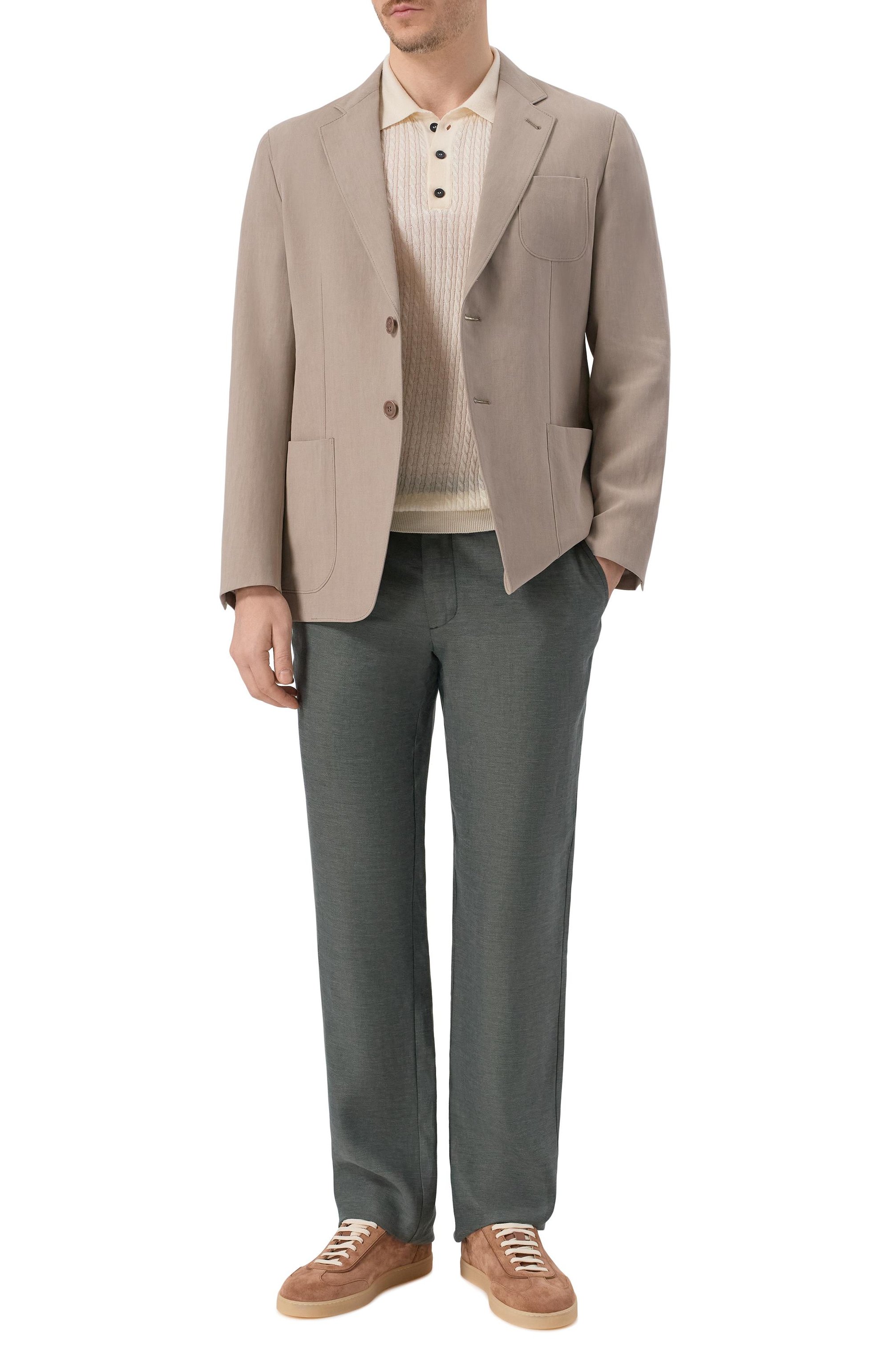 Льняной пиджак GIORGIO ARMANI бежевого цвета по цене 269500 руб., арт. GM000140/TE10954, фото 2 Льняной пиджак GIORGIO ARMANI, арт. GM000140/TE10954, фото 2