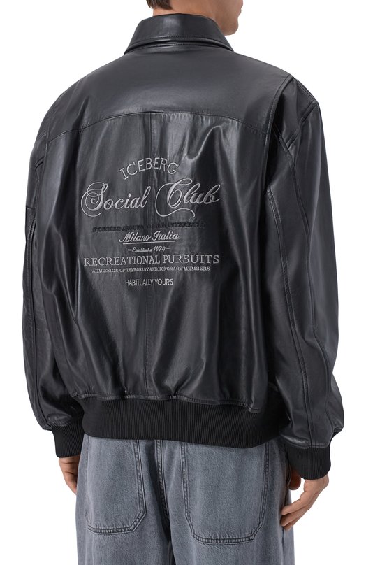 Кожаный бомбер Iceberg Z020/6805 Чёрный  Z020/6805 Фото 4