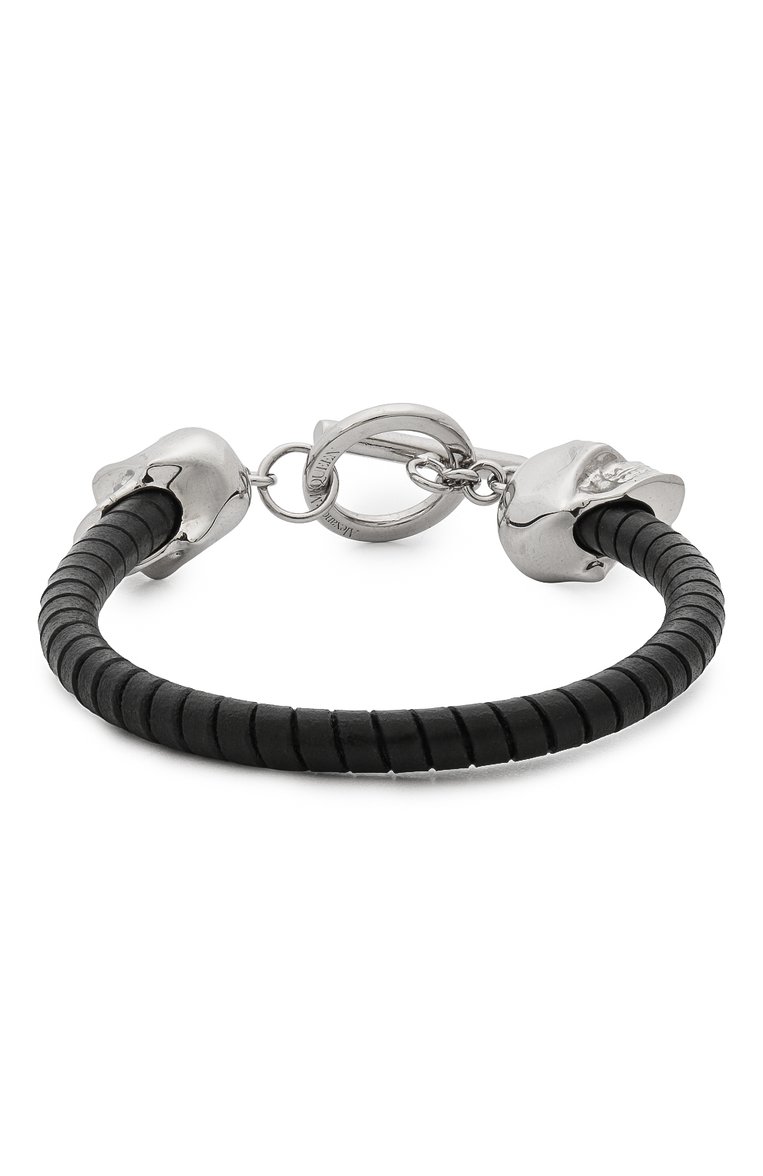 Мужской кожаный браслет ALEXANDER MCQUEEN черного цвета, арт. 554600/J127I | Фото 1 (Статус проверки: Проверена категория; Материал: Кожа; Региональные ограничения белый список (Axapta Mercury): Не проставлено; Нос: Не проставлено)