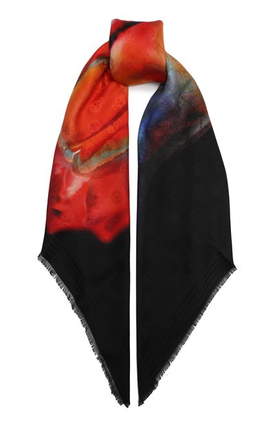 Женский платок из шелка и шерсти ALEXANDER MCQUEEN, арт. 757328/3631Q