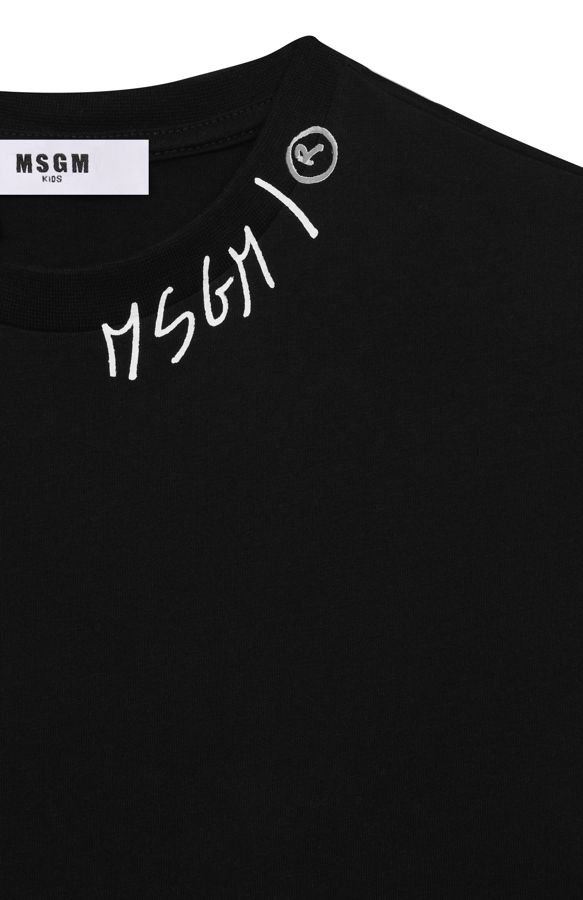 Хлопковая футболка MSGM KIDS, арт. S6MSJBTH240, фото 3