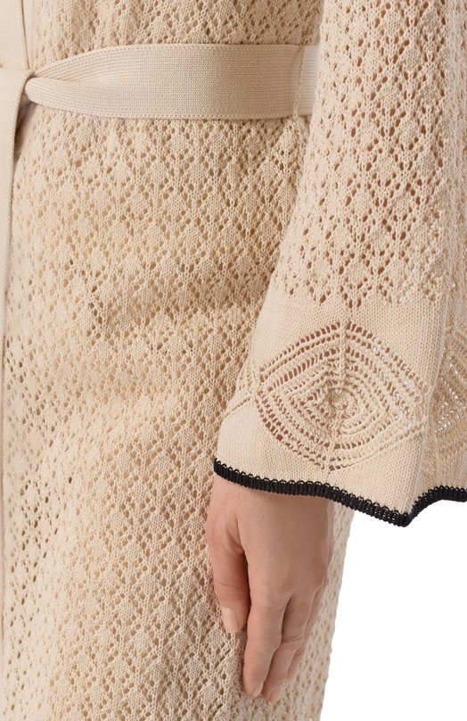 Хлопковый кардиган Agnona KR11038E/7C080PE Бежевый  KR11038E/7C080PE Фото 5