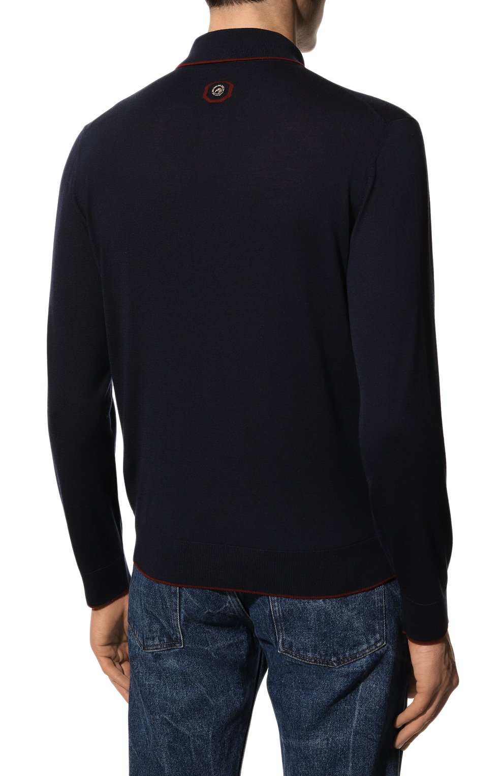 Поло из шерсти и шелка STEFANO RICCI темно-синего цвета по цене 123500 руб., арт. K606307P03/F22460, фото 4 Поло из шерсти и шелка STEFANO RICCI, арт. K606307P03/F22460, фото 4