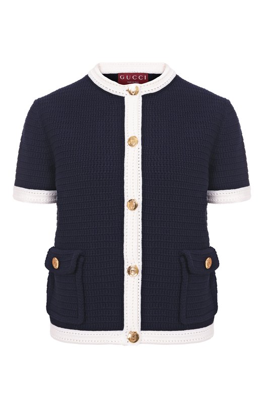 Хлопковый кардиган Gucci 819373/XKE0T Синий 819373/XKE0T