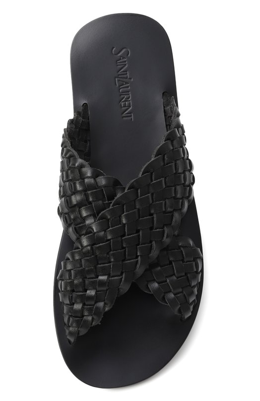 Кожаные шлепанцы Party Saint Laurent 825293/0MU00 Чёрный  825293/0MU00 Фото 6