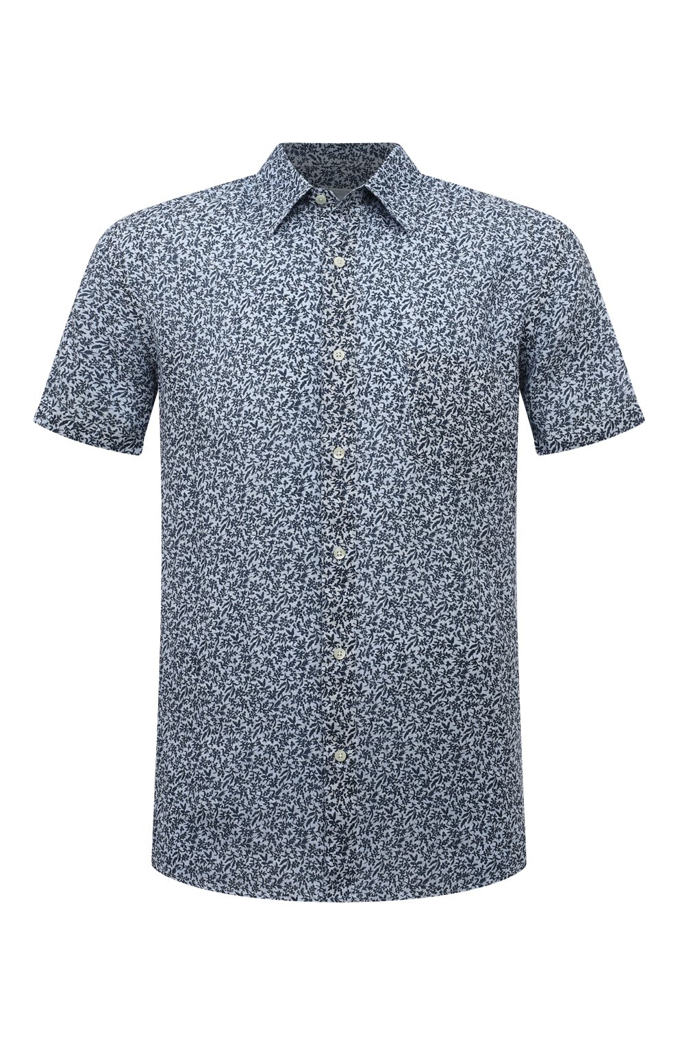 Льняная рубашка 120% LINO синего цвета по цене 24750 руб., арт. 31ALIM1368/000G235/S00, фото 1 Льняная рубашка 120% LINO, арт. 31ALIM1368/000G235/S00, фото 1