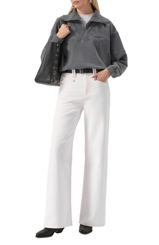 Хлопковый свитшот Isabel Marant Etoile SW0150FA/C1G03E Серый  SW0150FA/C1G03E Фото 2