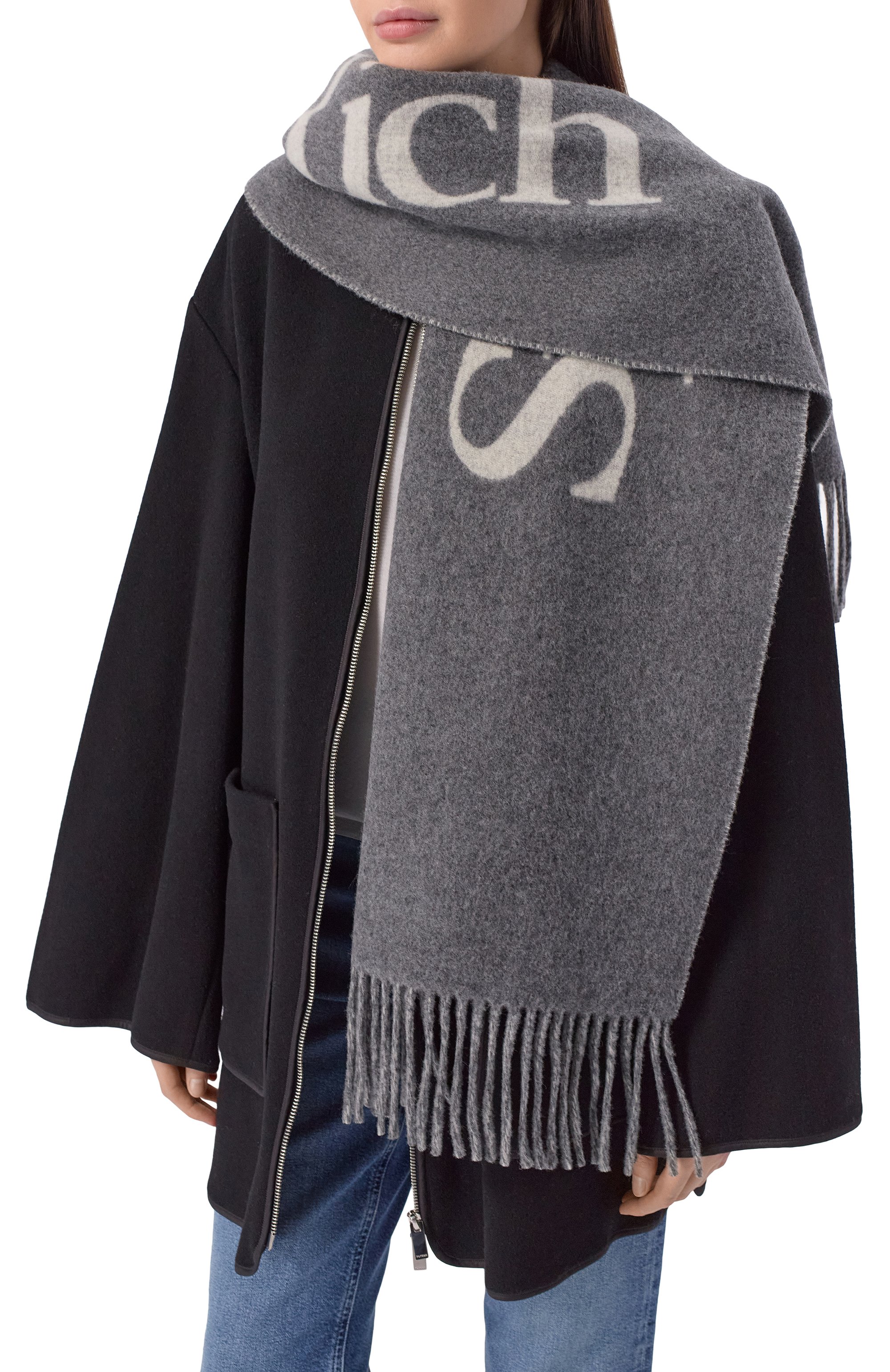 Шерстяной шарф SPORTY AND RICH, арт. AC05262300GY16, фото 2