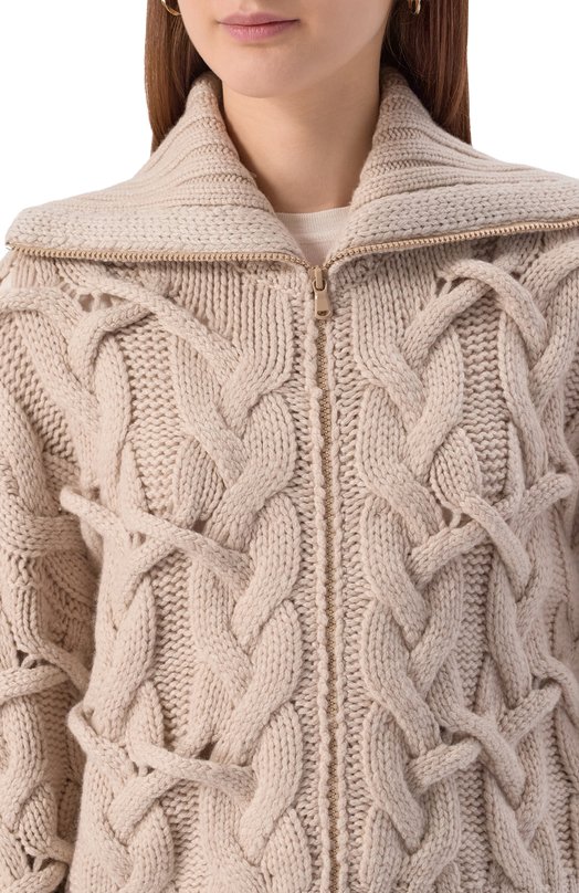 Кашемировый кардиган Brunello Cucinelli M52365806 Бежевый  M52365806 Фото 5
