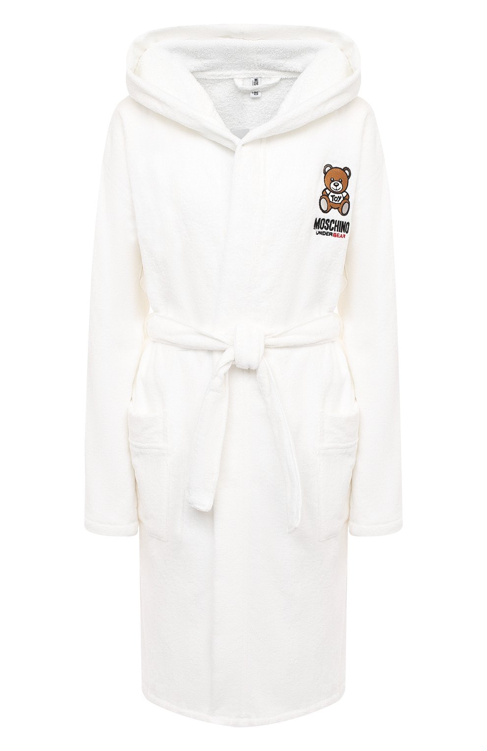 Хлопковый халат MOSCHINO белого цвета по цене 24500 руб., арт. A7301/9040, фото 1 Хлопковый халат MOSCHINO, арт. A7301/9040, фото 1