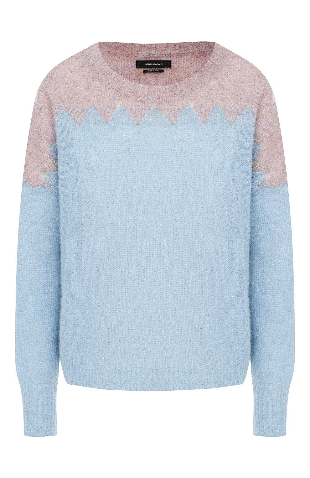 Вязаный пуловер ISABEL MARANT голубого цвета по цене 34850 руб., арт. PU0899-19P037I/MANNY, фото 1 Вязаный пуловер ISABEL MARANT, арт. PU0899-19P037I/MANNY, фото 1