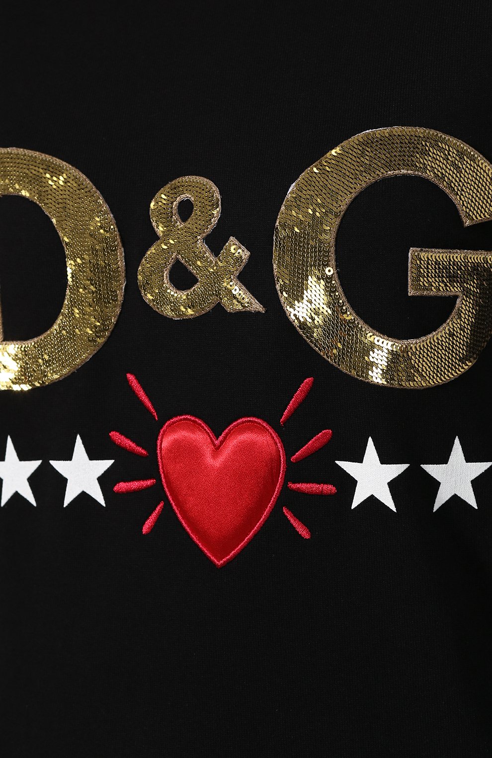 Хлопковый свитшот DOLCE & GABBANA черного цвета по цене 136500 руб., арт. F9E30Z/G7TBG, фото 5 Хлопковый свитшот DOLCE & GABBANA, арт. F9E30Z/G7TBG, фото 5