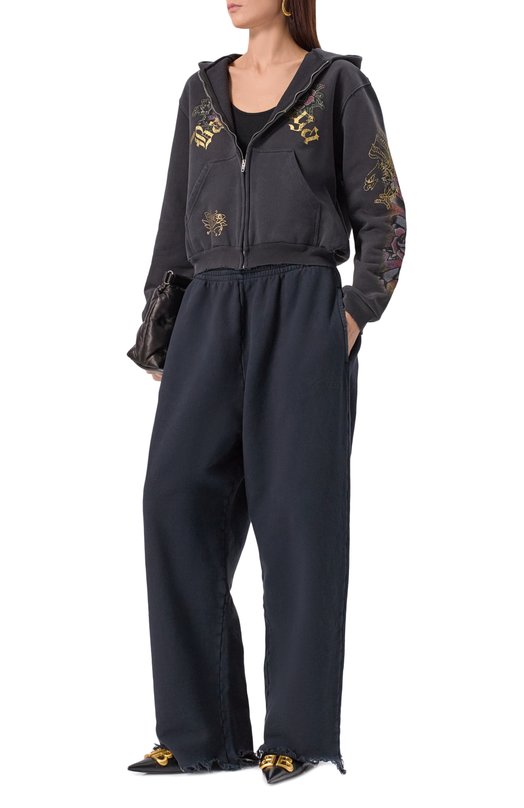 Хлопковые брюки Balenciaga 783401/TSVD4 Чёрный  783401/TSVD4 Фото 2