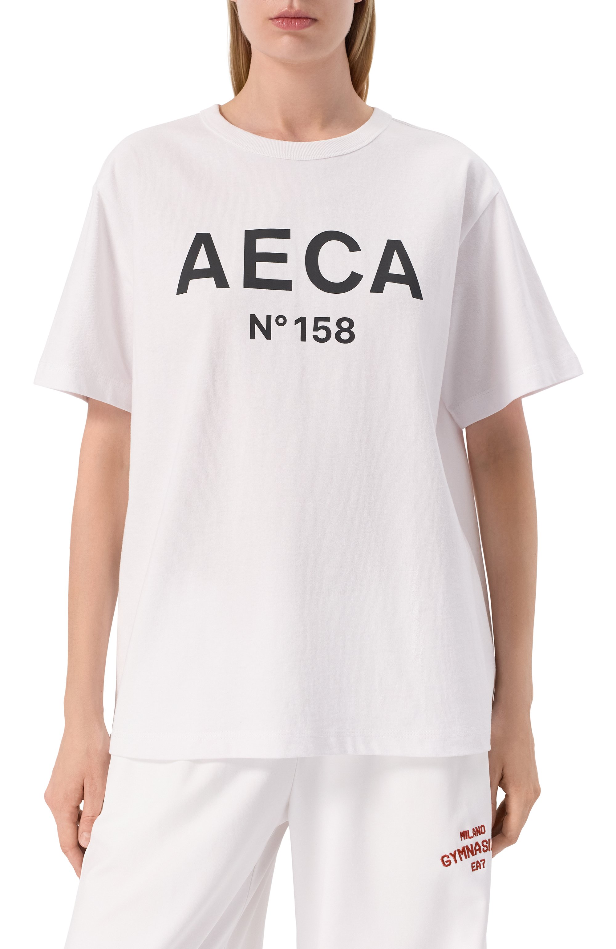 Хлопковая футболка AECA WHITE, арт. AWCMSSBBTTSST005A2.WHITE/BLACK (L), фото 3