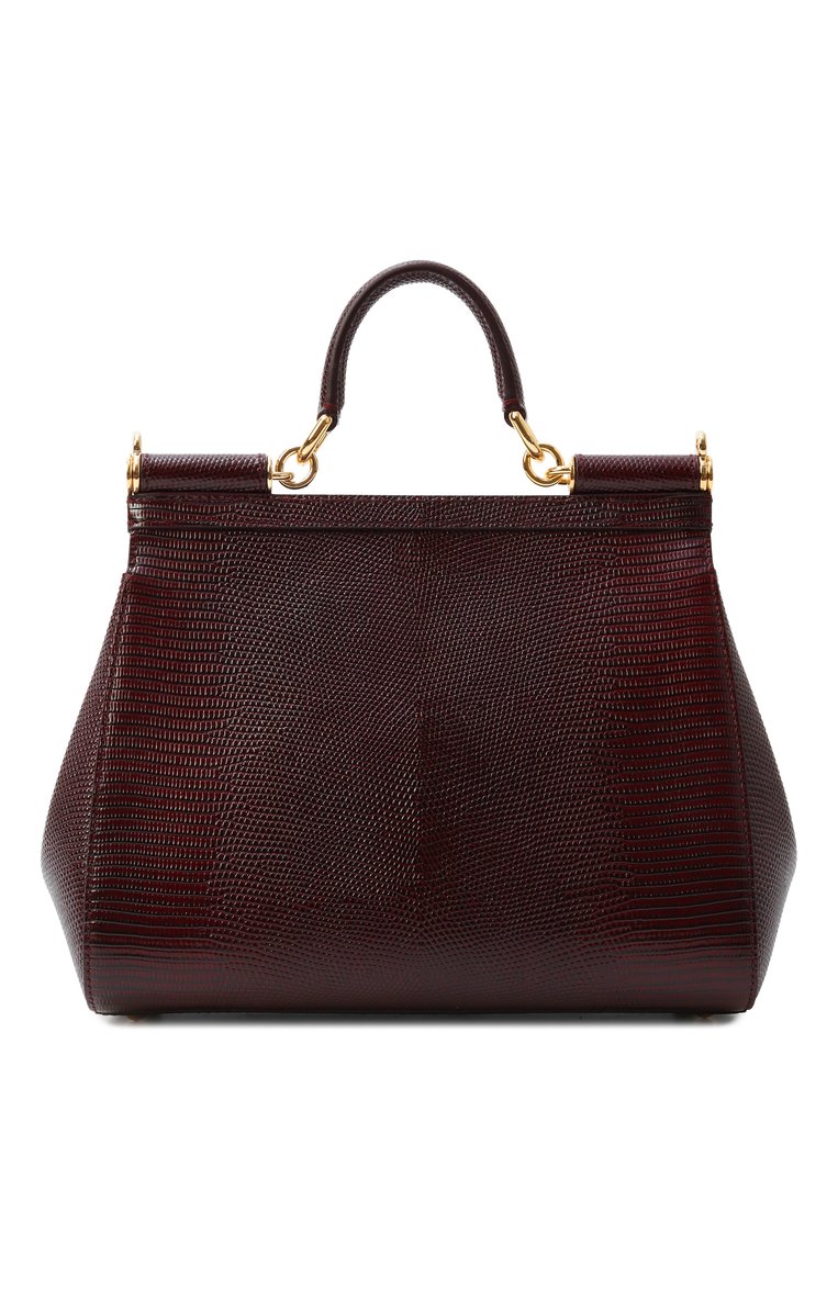 Женская сумка sicily medium DOLCE & GABBANA темно-бордового цвета, арт. BB6002/AI742 | Фото 6 (Материал: Натуральная кожа; Ремень/цепочка: На ремешке; Статус проверки: Проверено, Проверена категория; Сумки-технические: Сумки через плечо, Сумки top-handle; Размер: medium)